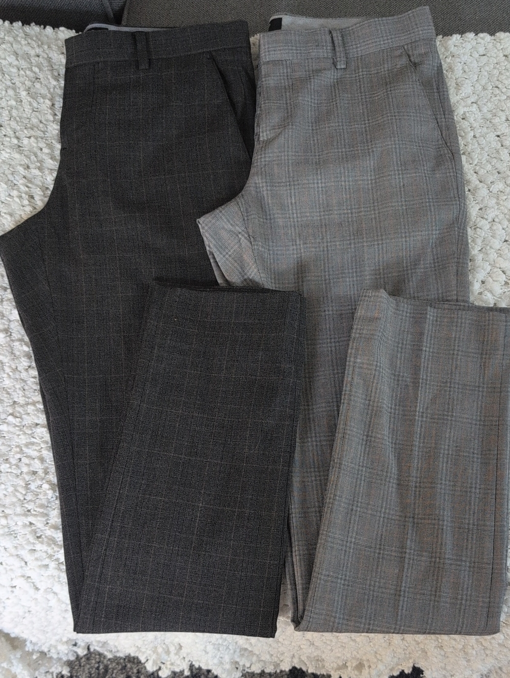😎 RW&CO. Men's Charcoal and Light Gray Plaid Dress Pants 28 x 32 ✨